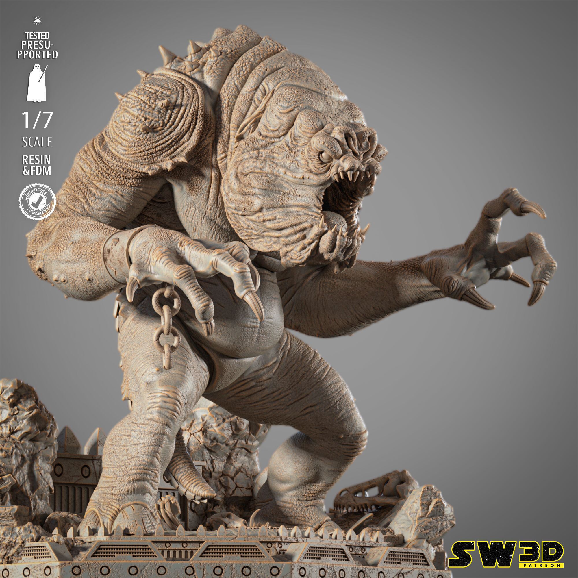 STAR WARS Rancor Sculpture 3D print model_11