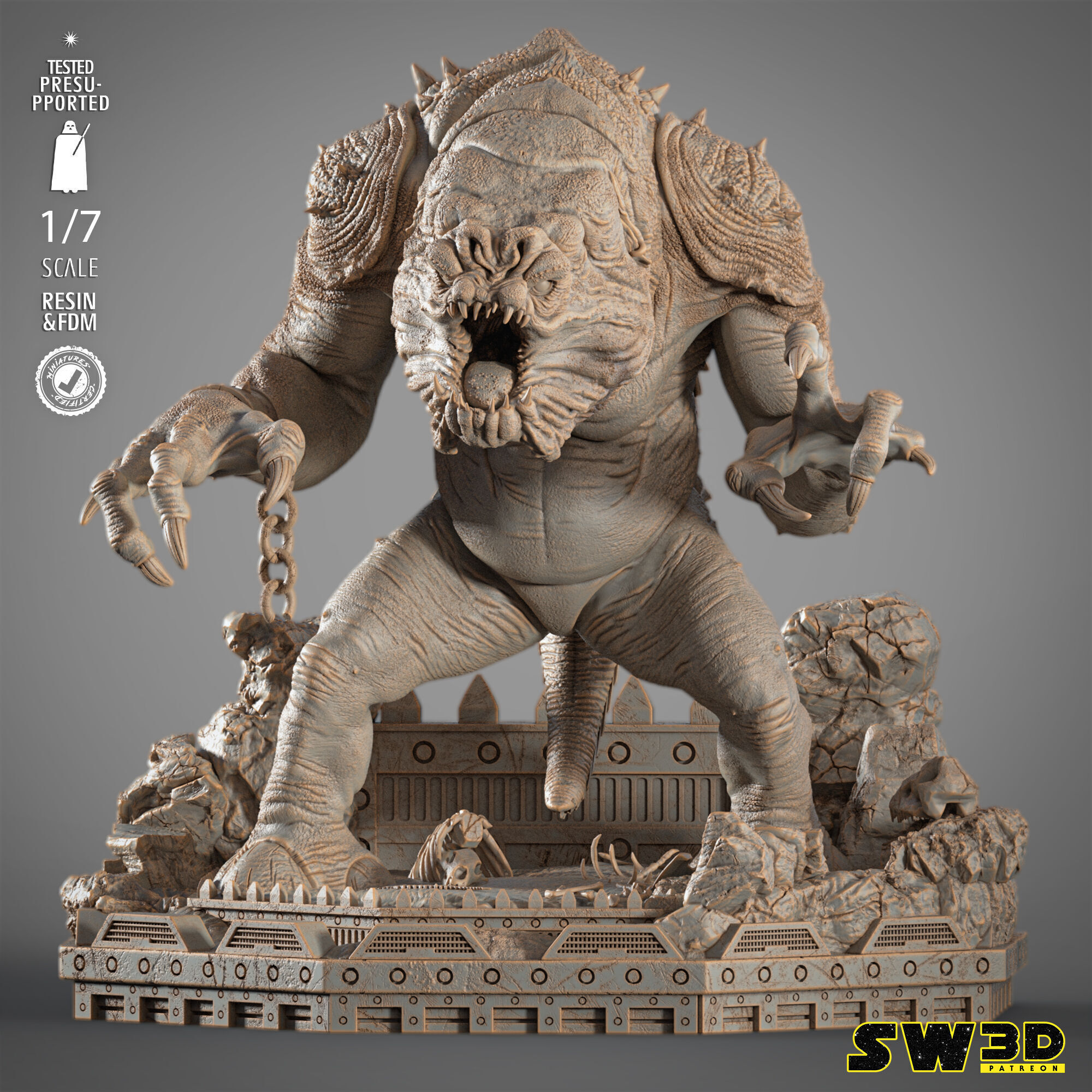 STAR WARS Rancor Sculpture 3D print model_2