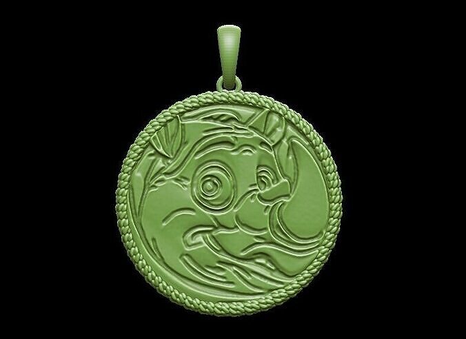 Cute Rhino Pendant 3D print model