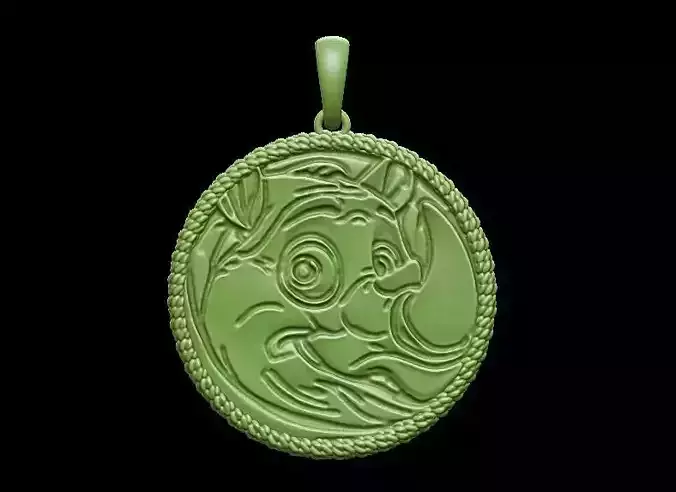 Cute Rhino Pendant