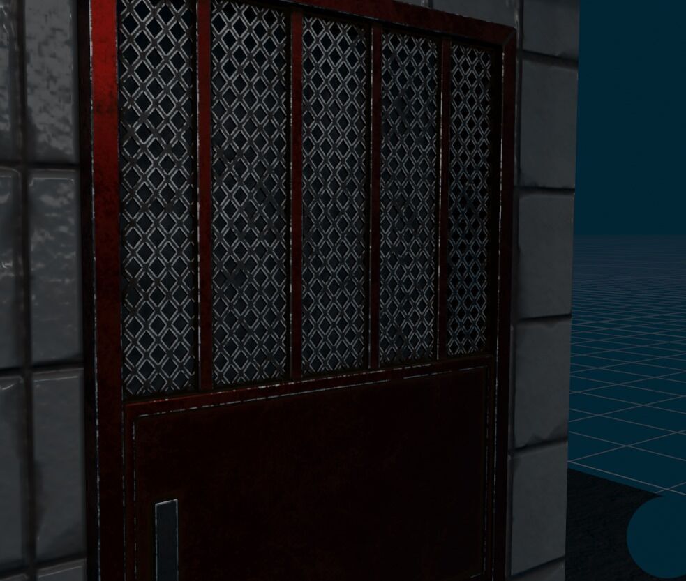 Cyberpunk Street Metal Door 3D model_4