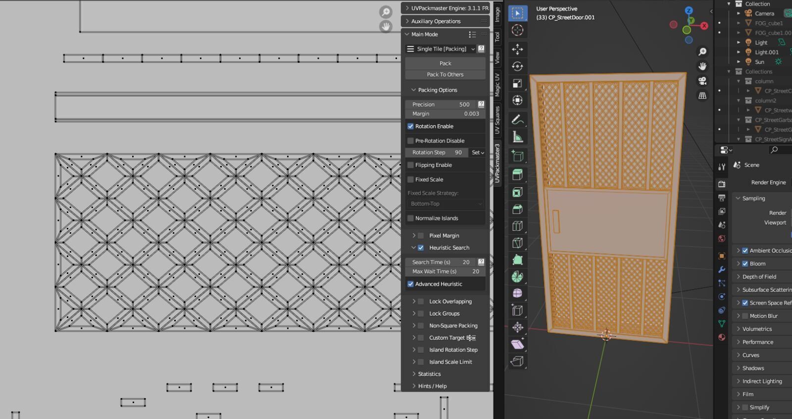 Cyberpunk Street Metal Door 3D model_6