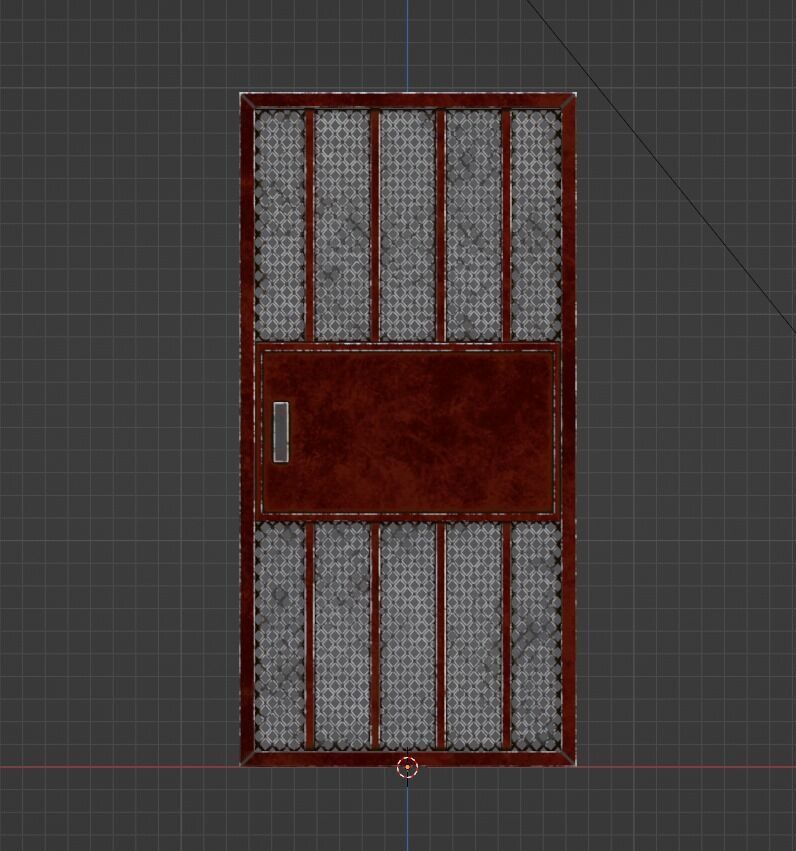 Cyberpunk Street Metal Door 3D model_3