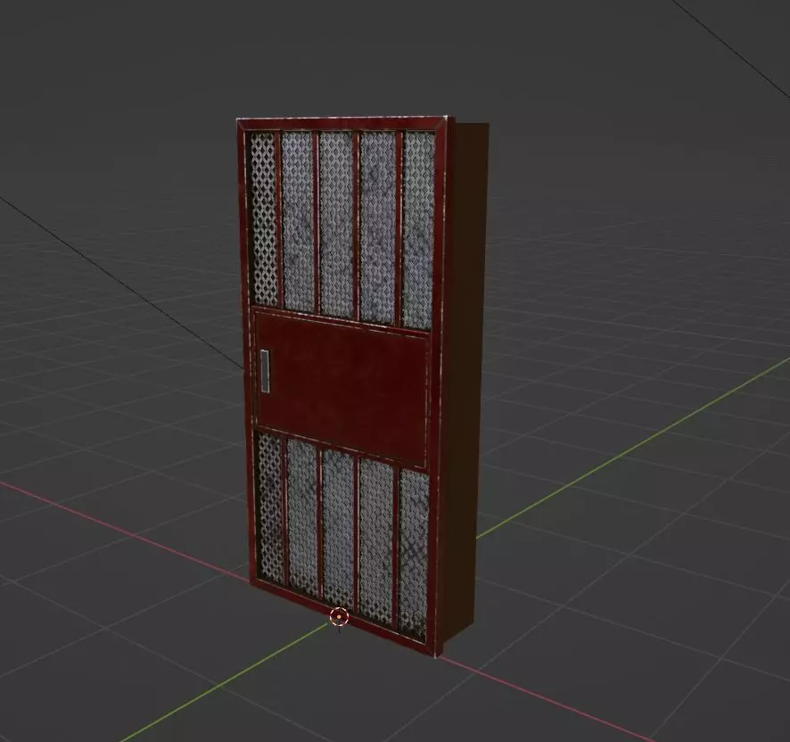 Cyberpunk Street Metal Door 3D model_0