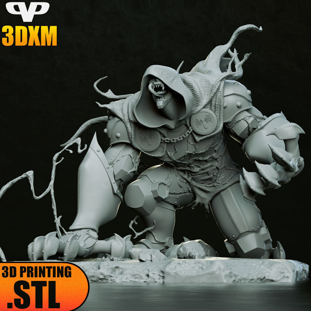 Dr Doom Venomized STL for 3D Printing 3DXM ChibiSTL 3D print model_3