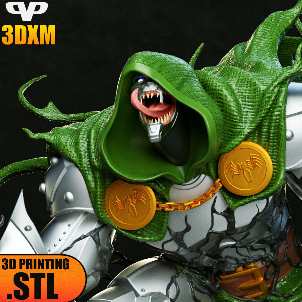 Dr Doom Venomized STL for 3D Printing 3DXM ChibiSTL 3D print model_1