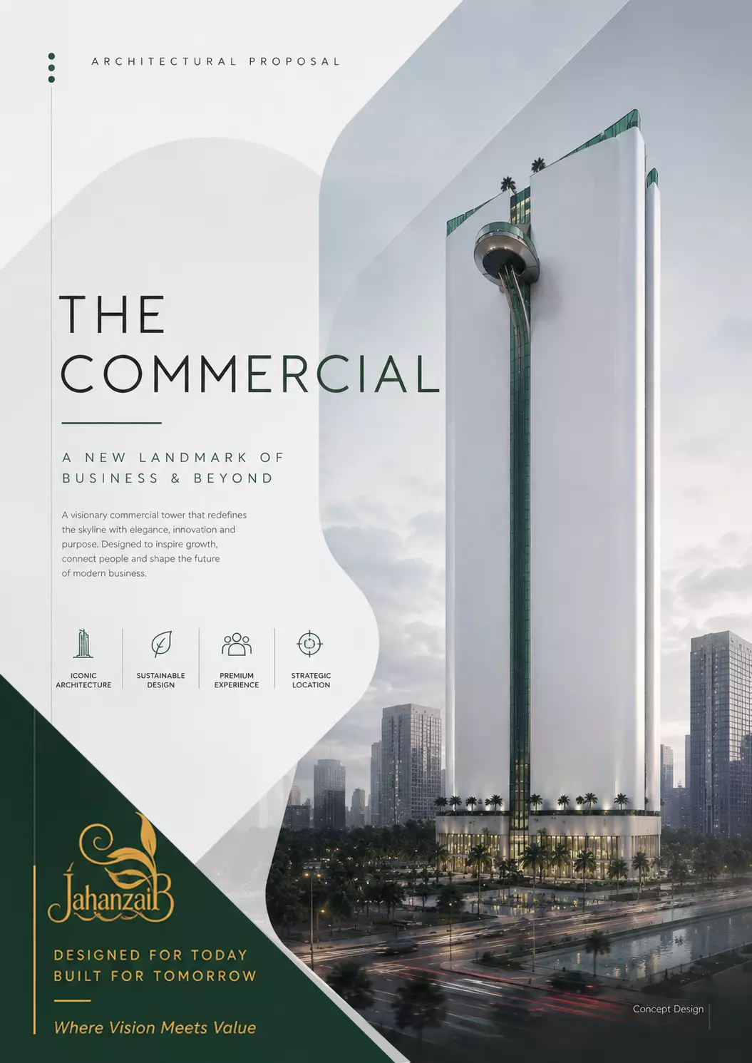 Futuristic Eco Skyscraper High Rise Concept 3D model