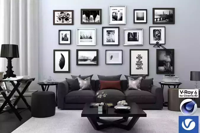 Living Room 08 - Vray6 - C4D