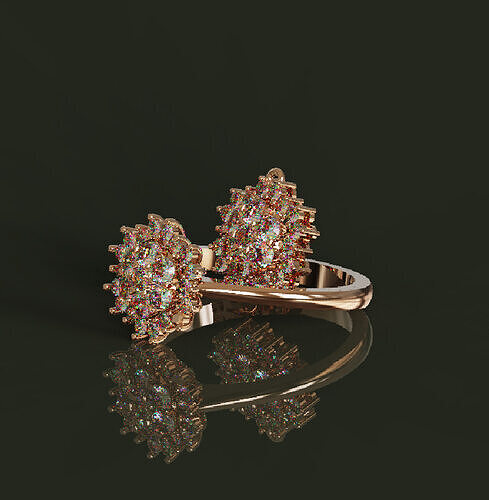 Floral Jewelry Set  Ring and Pendant with Delicate Gemstones Free 3D print model