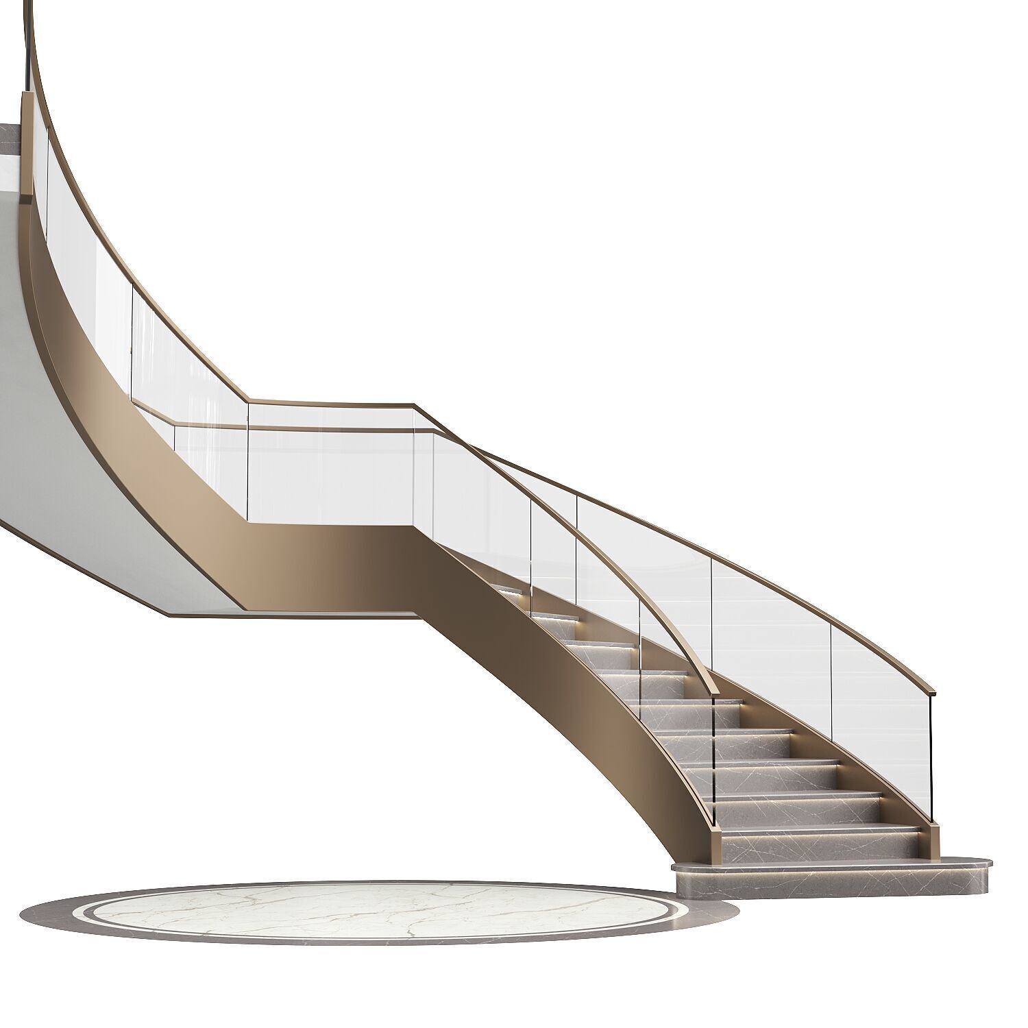 Luxury spiral staircase 3D model_1