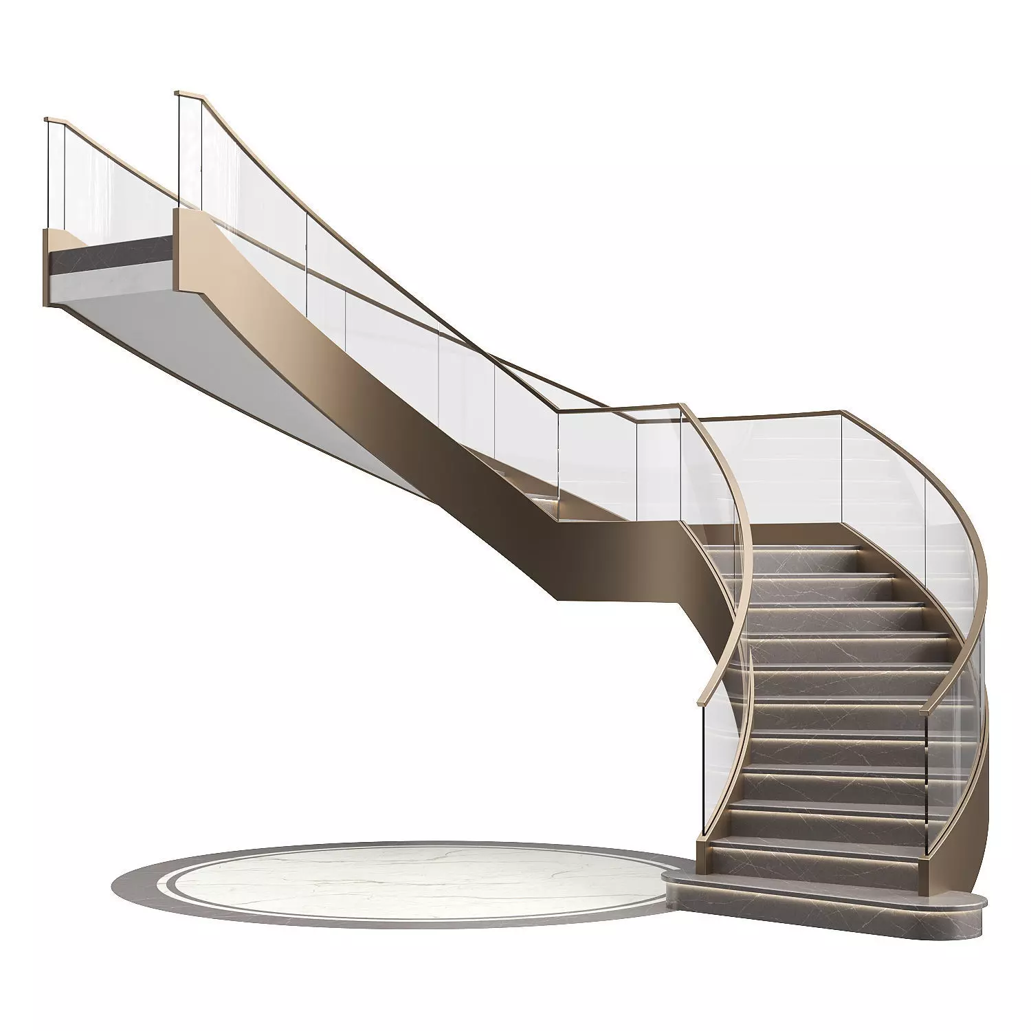 Luxury spiral staircase 3D model_0