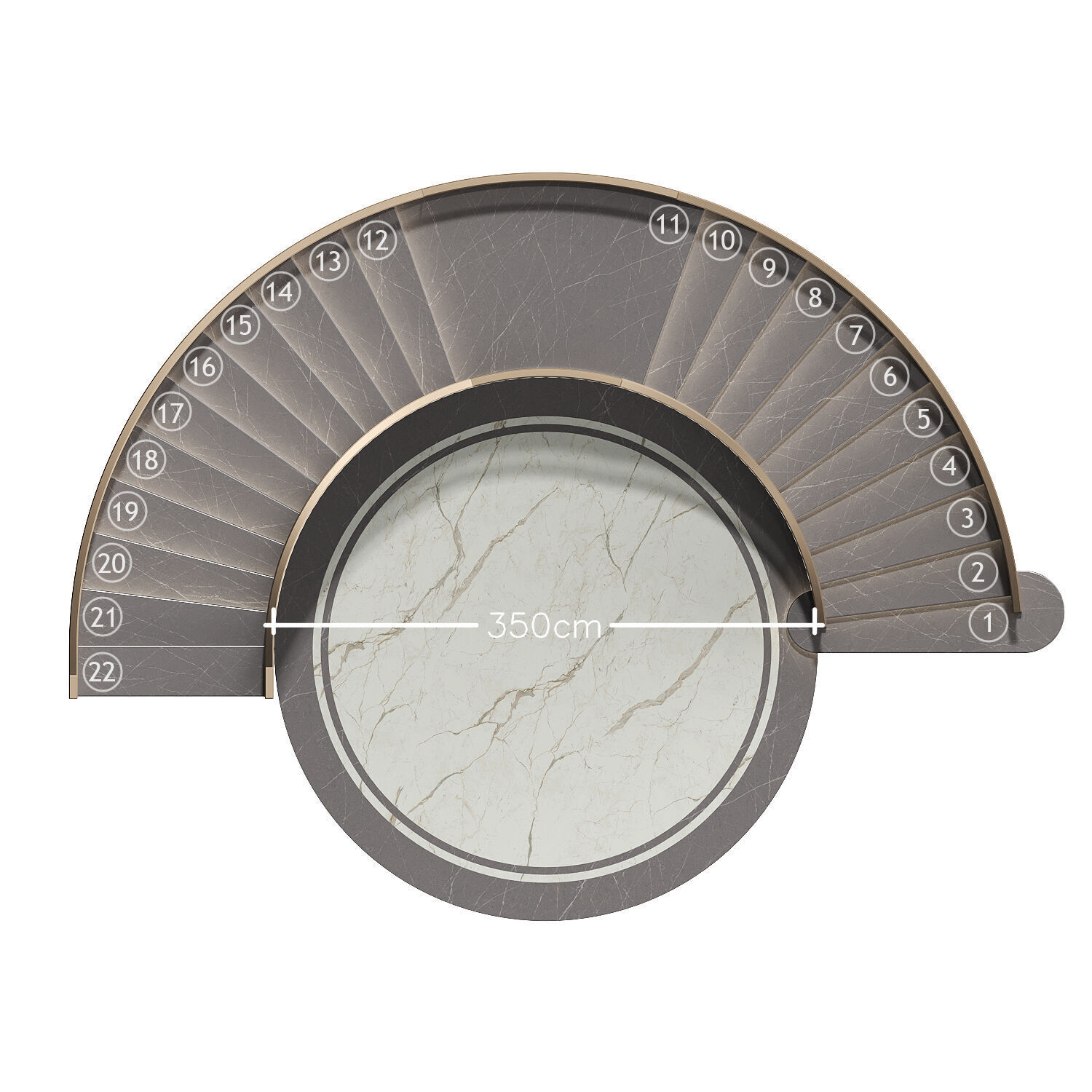 Luxury spiral staircase 3D model_5