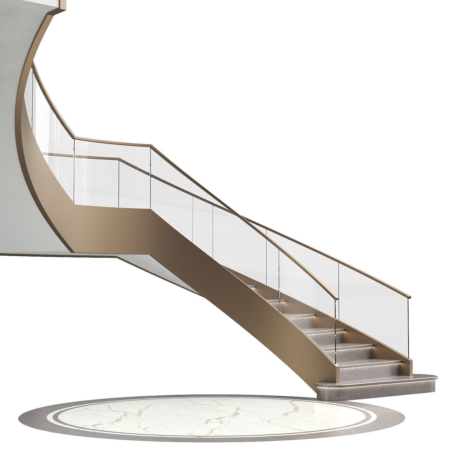 Luxury spiral staircase 3D model_2