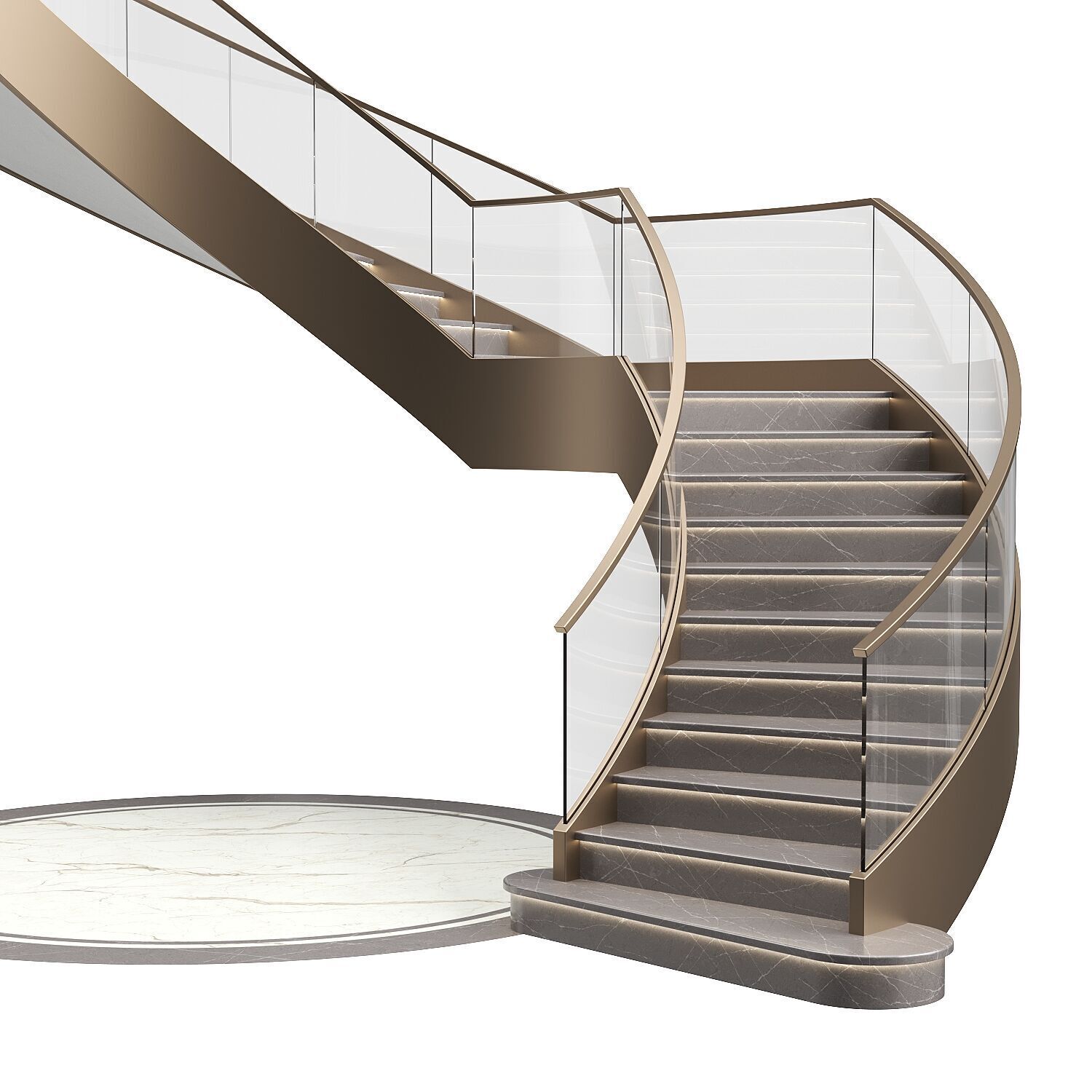 Luxury spiral staircase 3D model_3