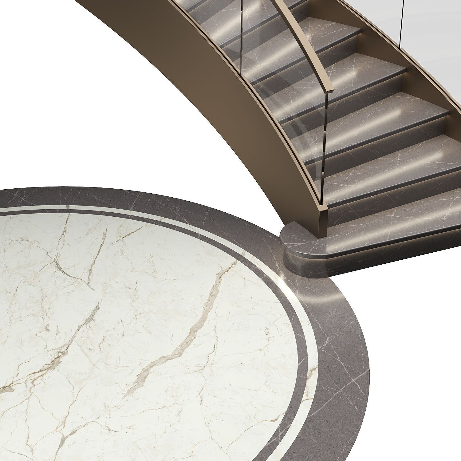 Luxury spiral staircase 3D model_4