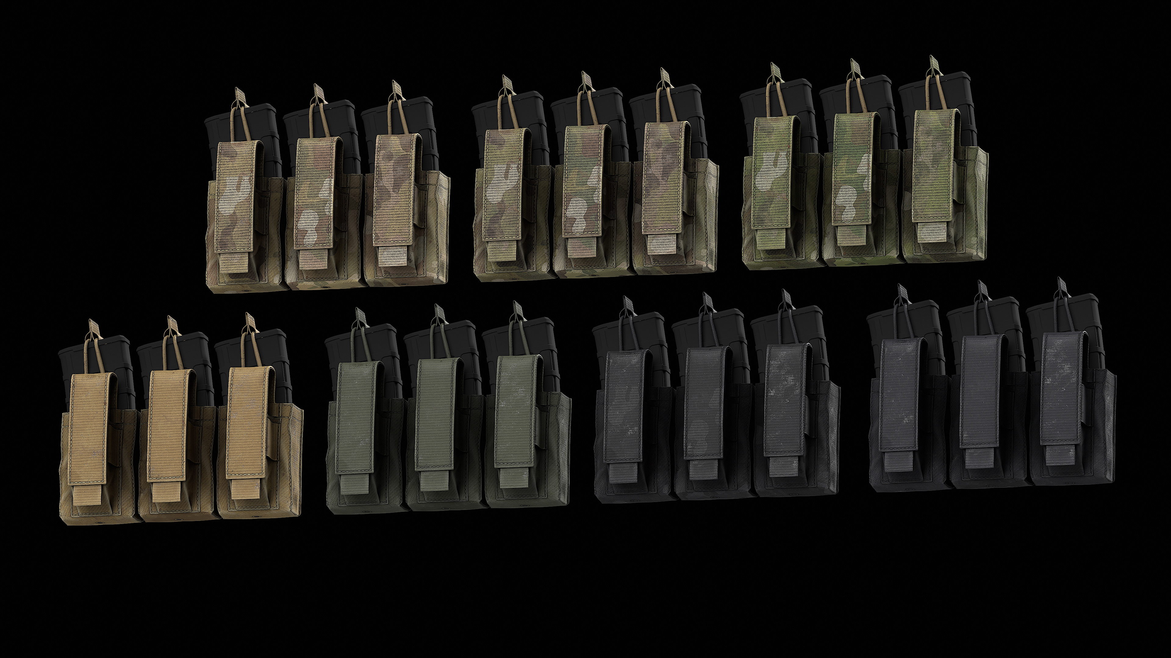 Condor Triple M4 Kangaroo Mag Pouch Gen 2 Low-poly 3D model_8