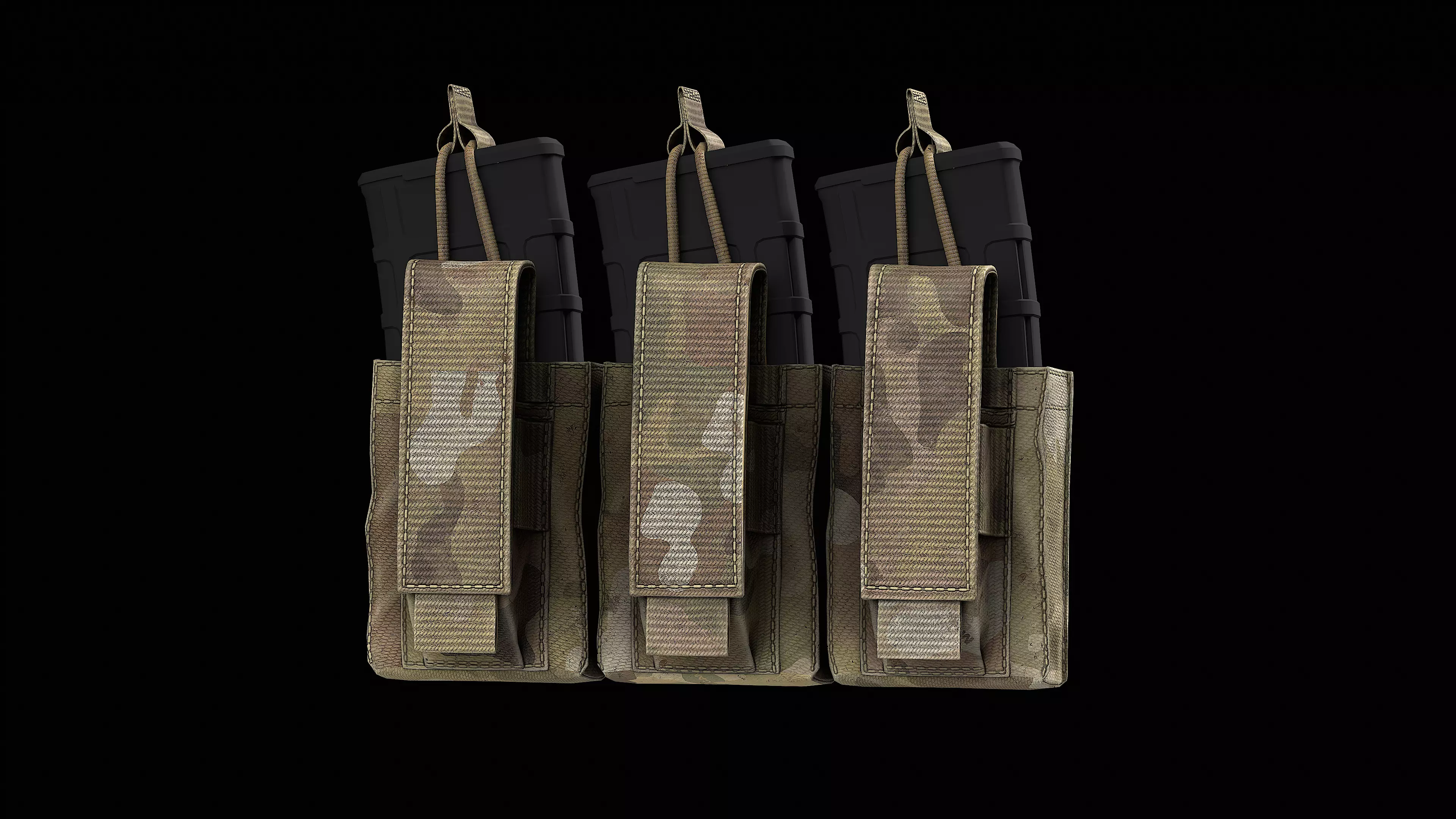 Condor Triple M4 Kangaroo Mag Pouch Gen 2 Low-poly 3D model_0