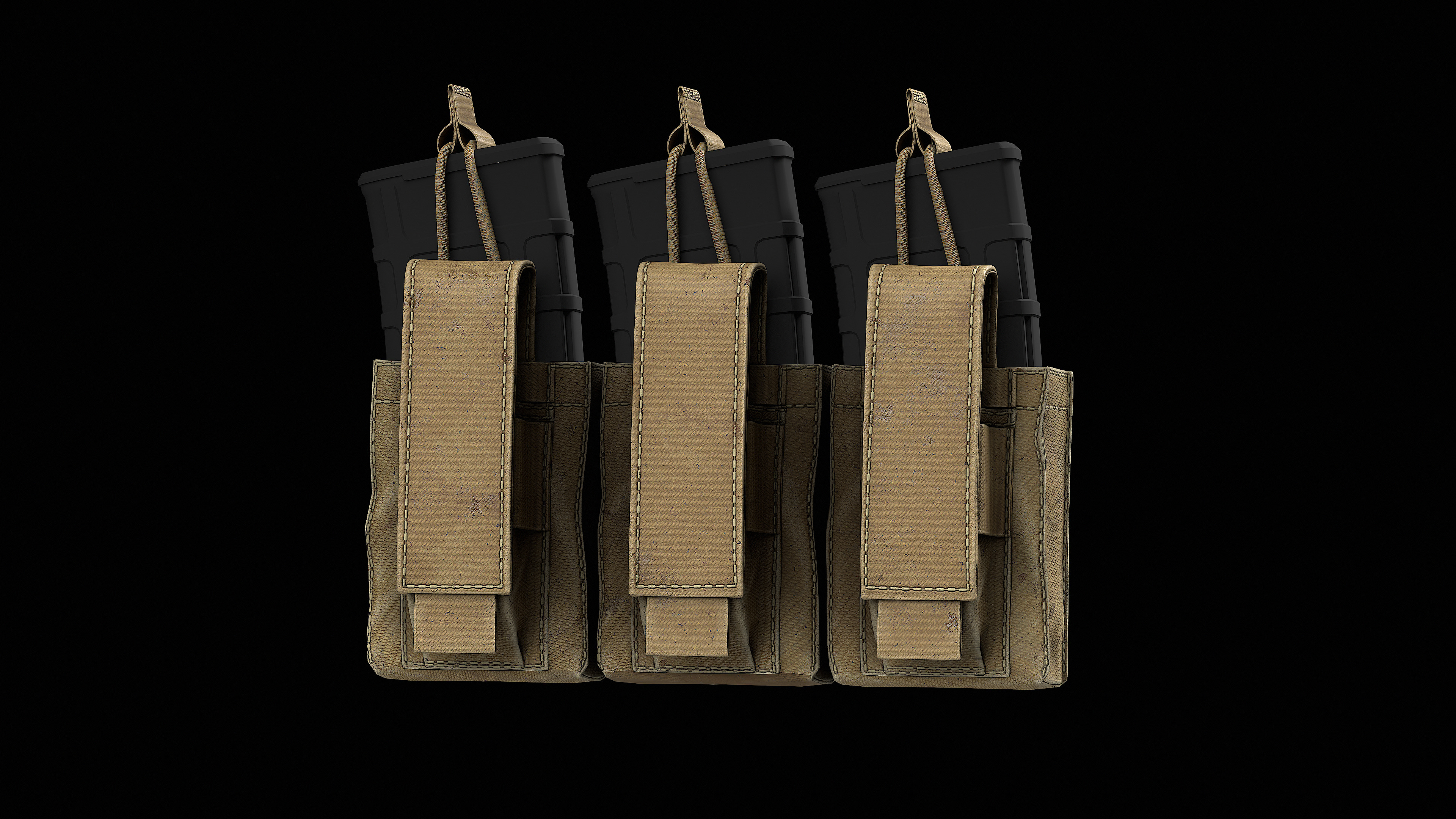 Condor Triple M4 Kangaroo Mag Pouch Gen 2 Low-poly 3D model_2