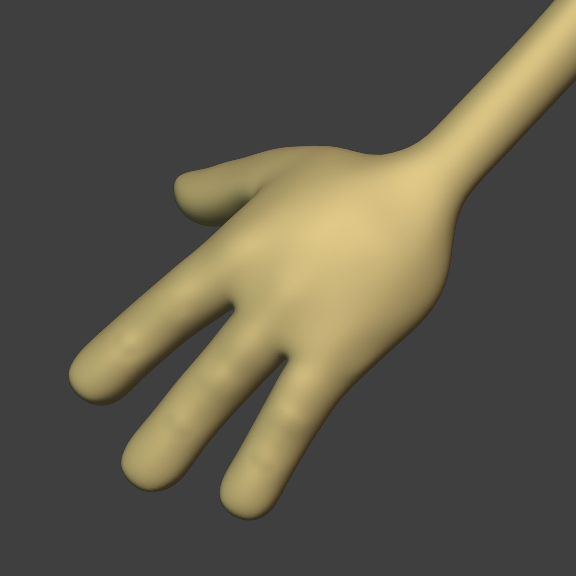 Cartoon Stickman - Man - 4 fingers - with FK and IK Rig Low-poly 3D model_16