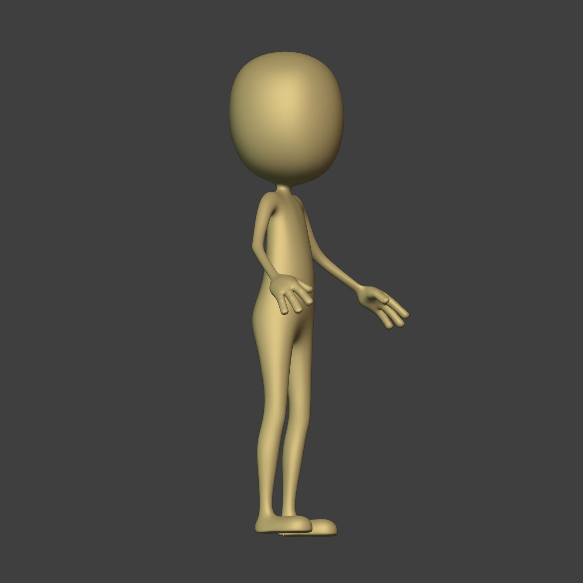Cartoon Stickman - Man - 4 fingers - with FK and IK Rig Low-poly 3D model_14