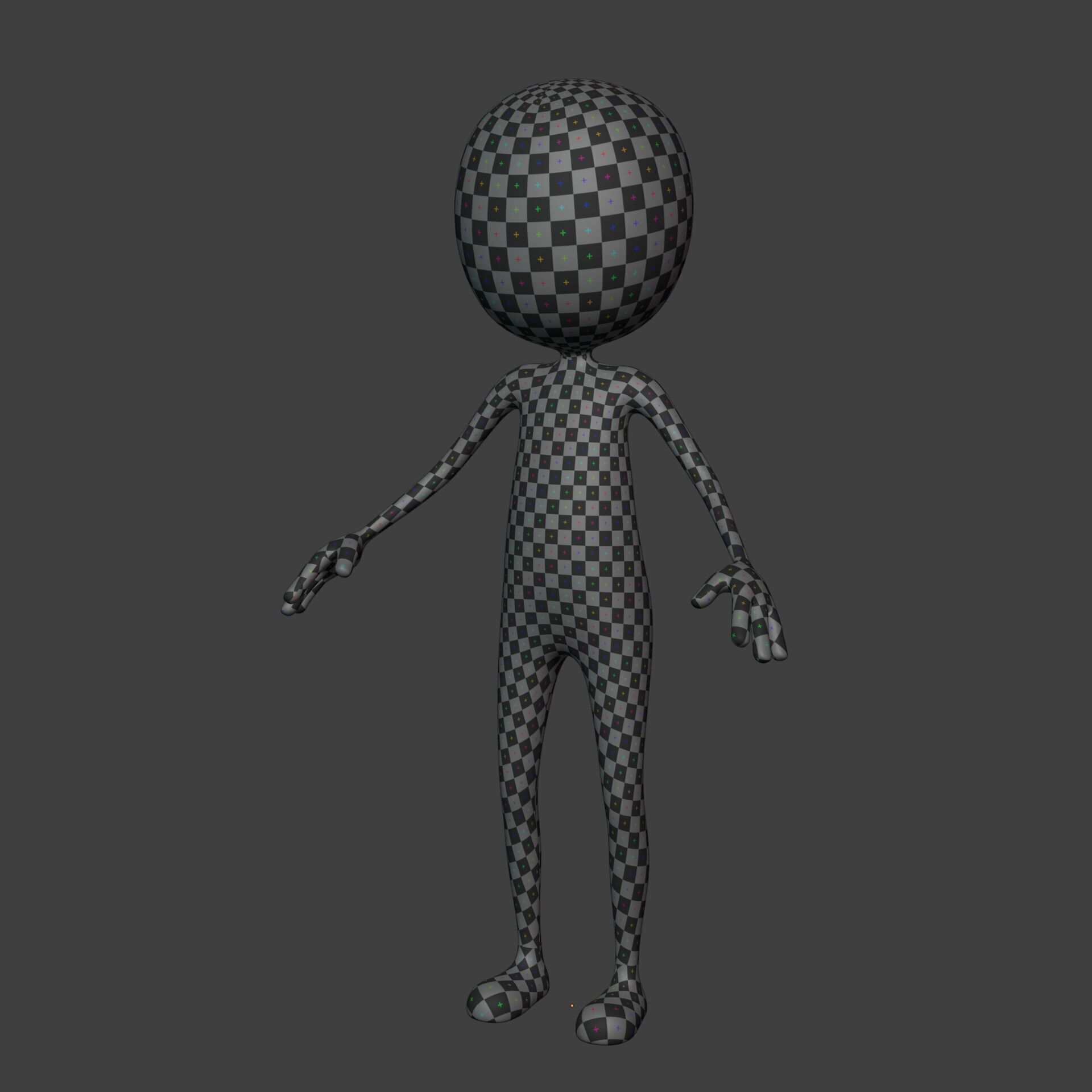 Cartoon Stickman - Man - 4 fingers - with FK and IK Rig Low-poly 3D model_6