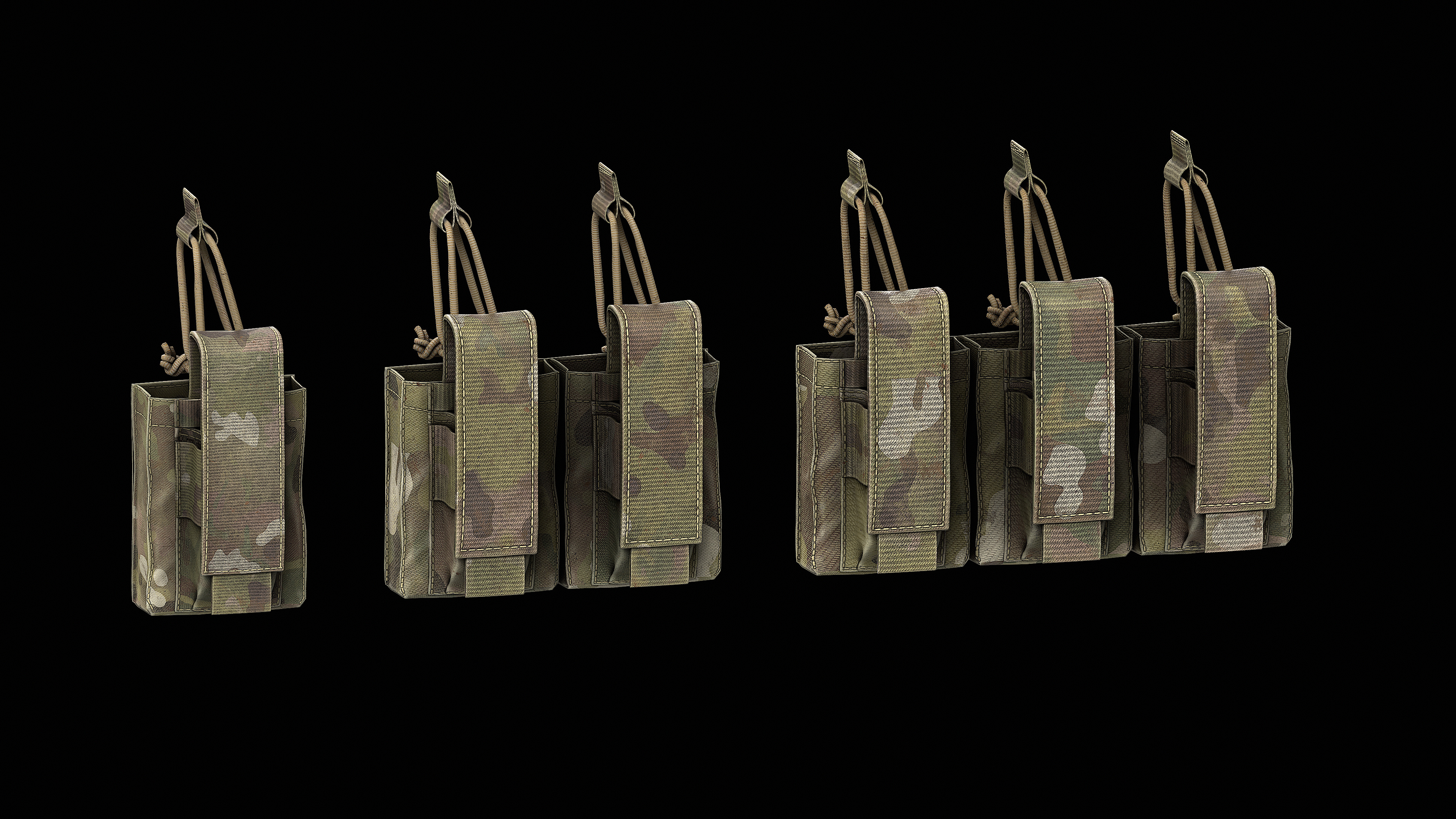 Condor M4 Kangaroo Mag Pouch Gen 2 3V Low-poly 3D model_1