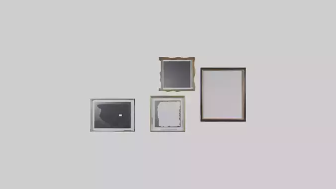 Floating Art Frames 3D model