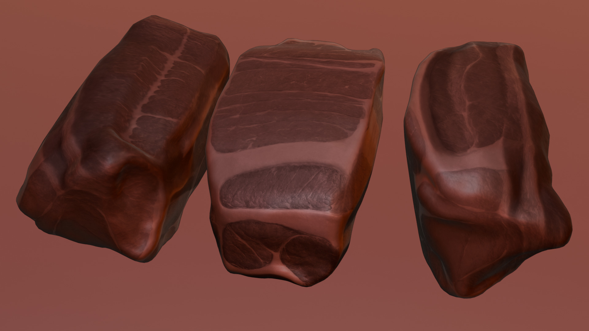 Beef Steak Low Poly Low-poly 3D model_30