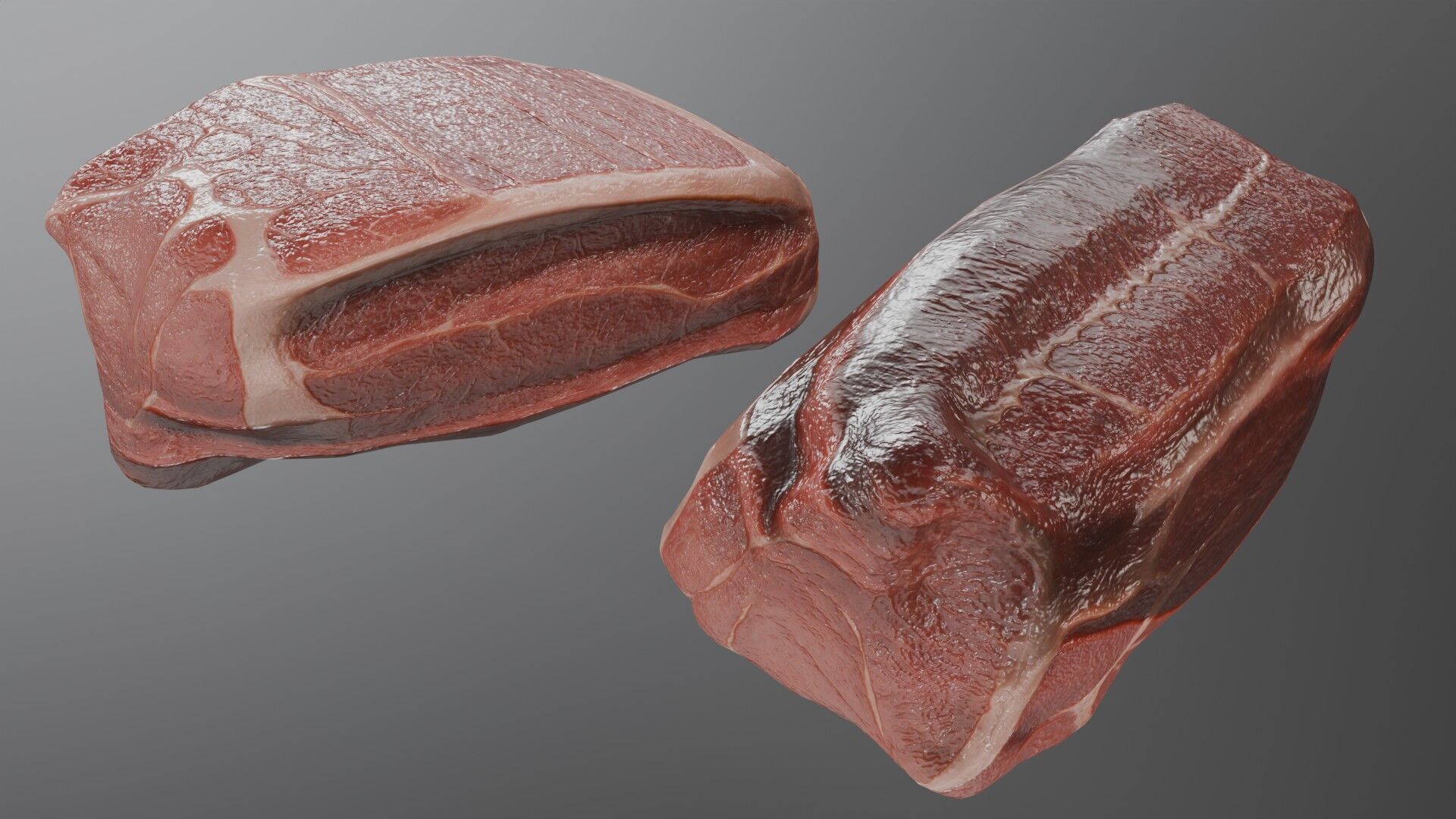 Beef Steak Low Poly Low-poly 3D model_3