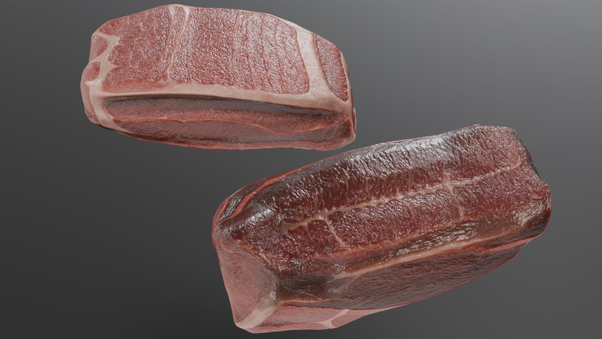 Beef Steak Low Poly Low-poly 3D model_2