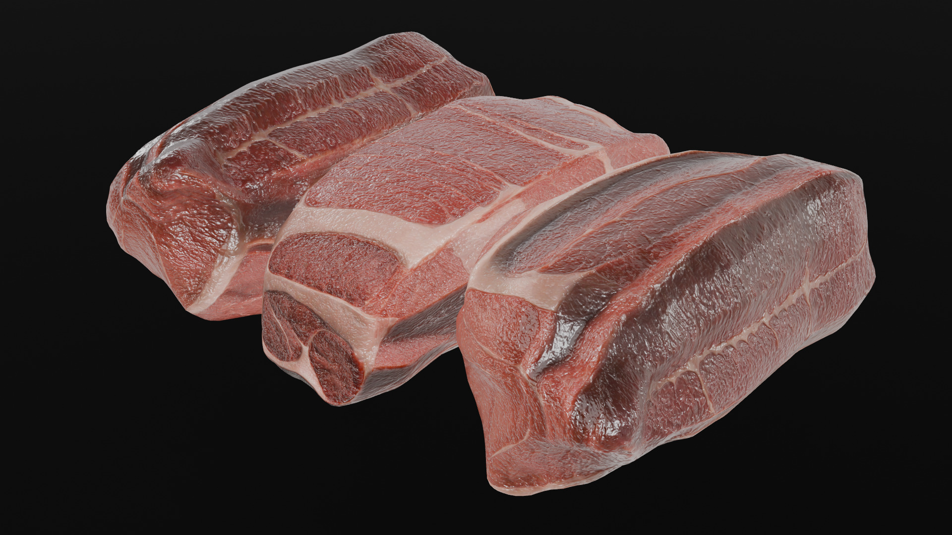 Beef Steak Low Poly Low-poly 3D model_51