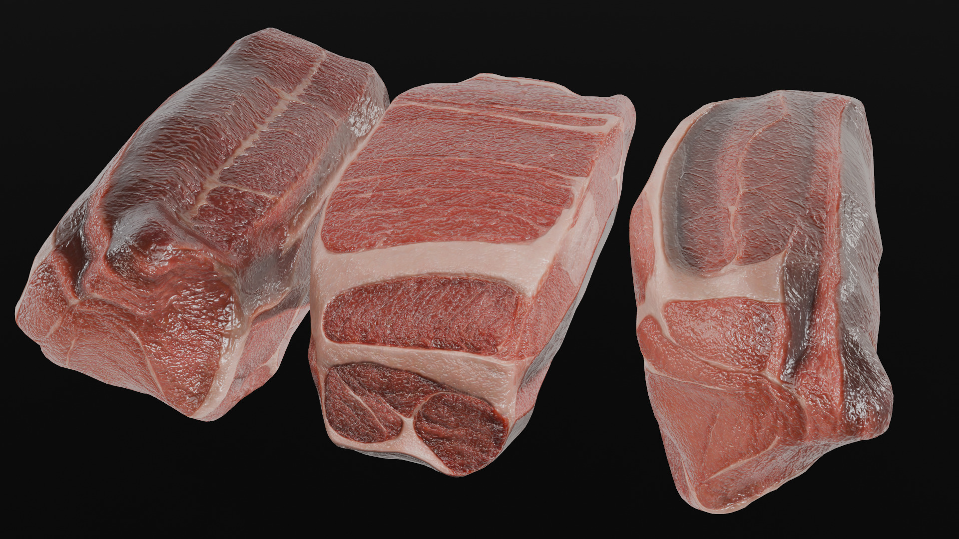 Beef Steak Low Poly Low-poly 3D model_33