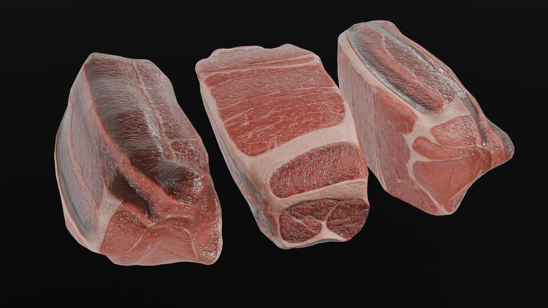 Beef Steak Low Poly Low-poly 3D model_13