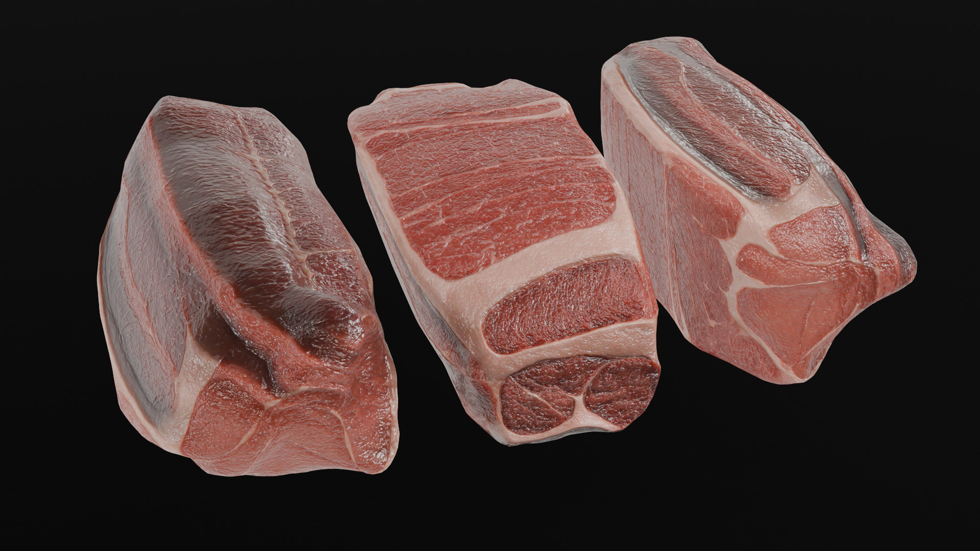 Beef Steak Low Poly Low-poly 3D model_11