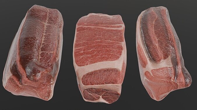 Beef Steak Low Poly Low-poly 3D model 6