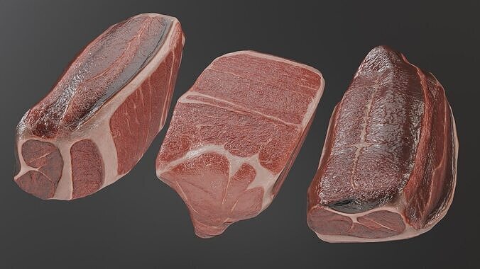 Beef Steak Low Poly Low-poly 3D model 7