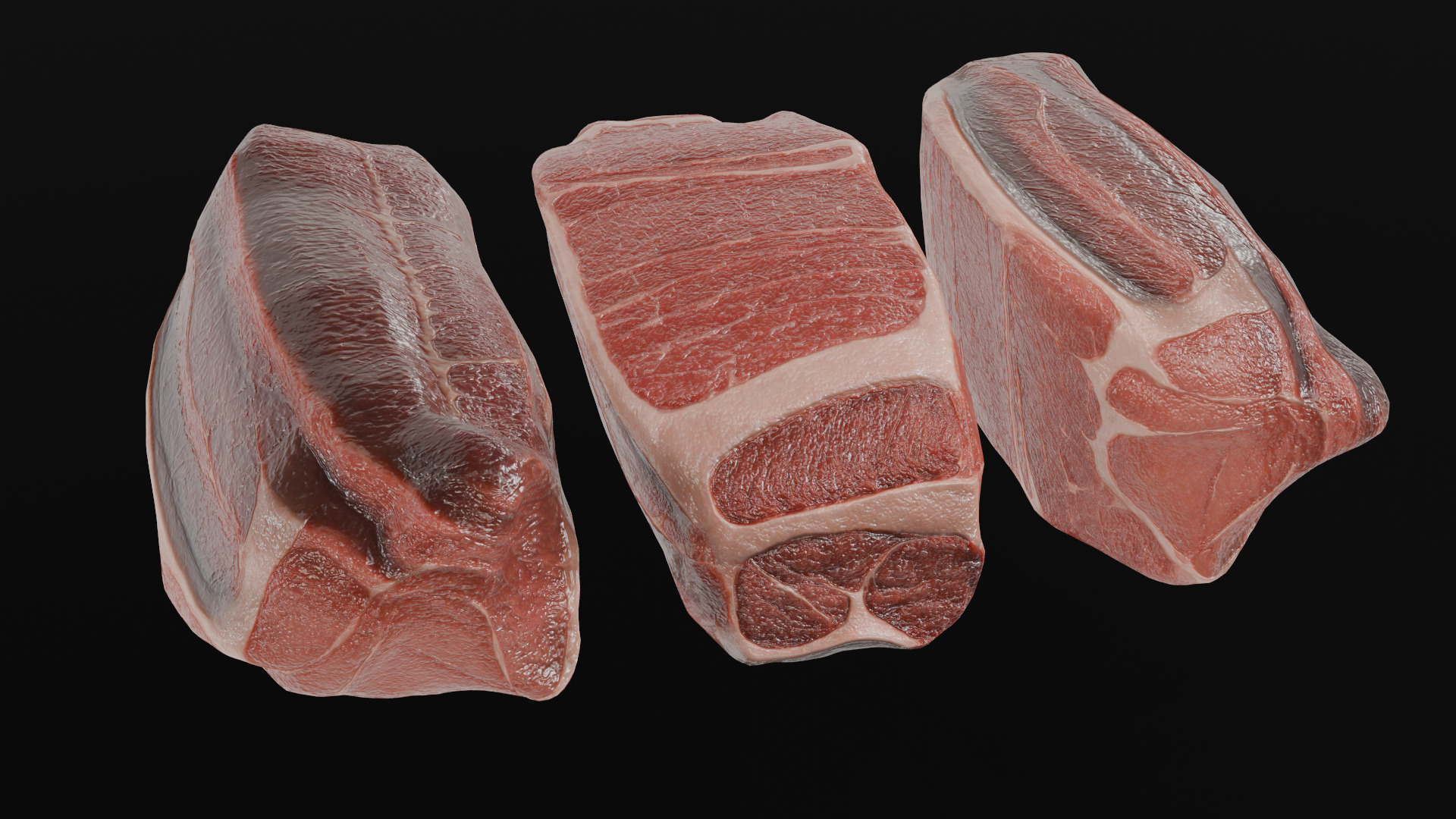 Beef Steak Low Poly Low-poly 3D model_15