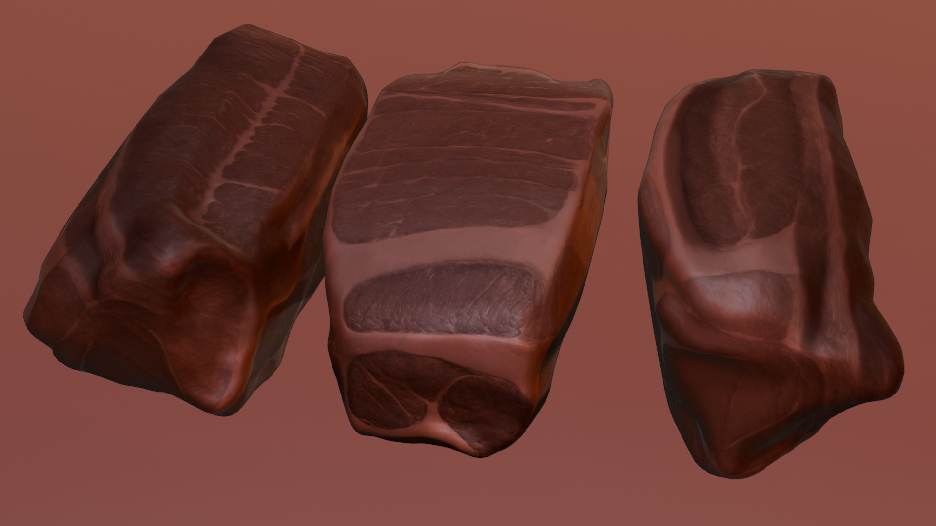 Beef Steak Low Poly Low-poly 3D model_32