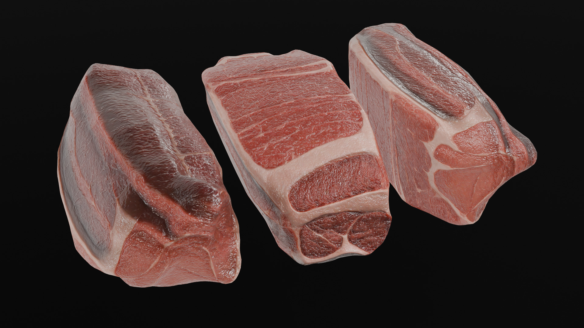 Beef Steak Low Poly Low-poly 3D model_7
