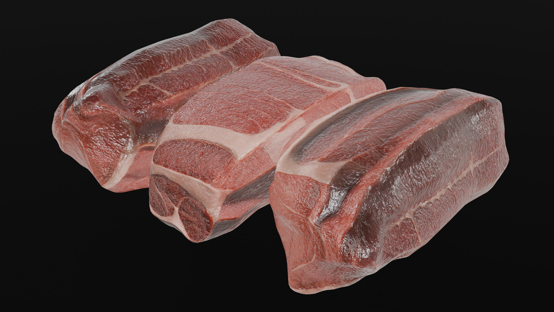Beef Steak Low Poly Low-poly 3D model_49