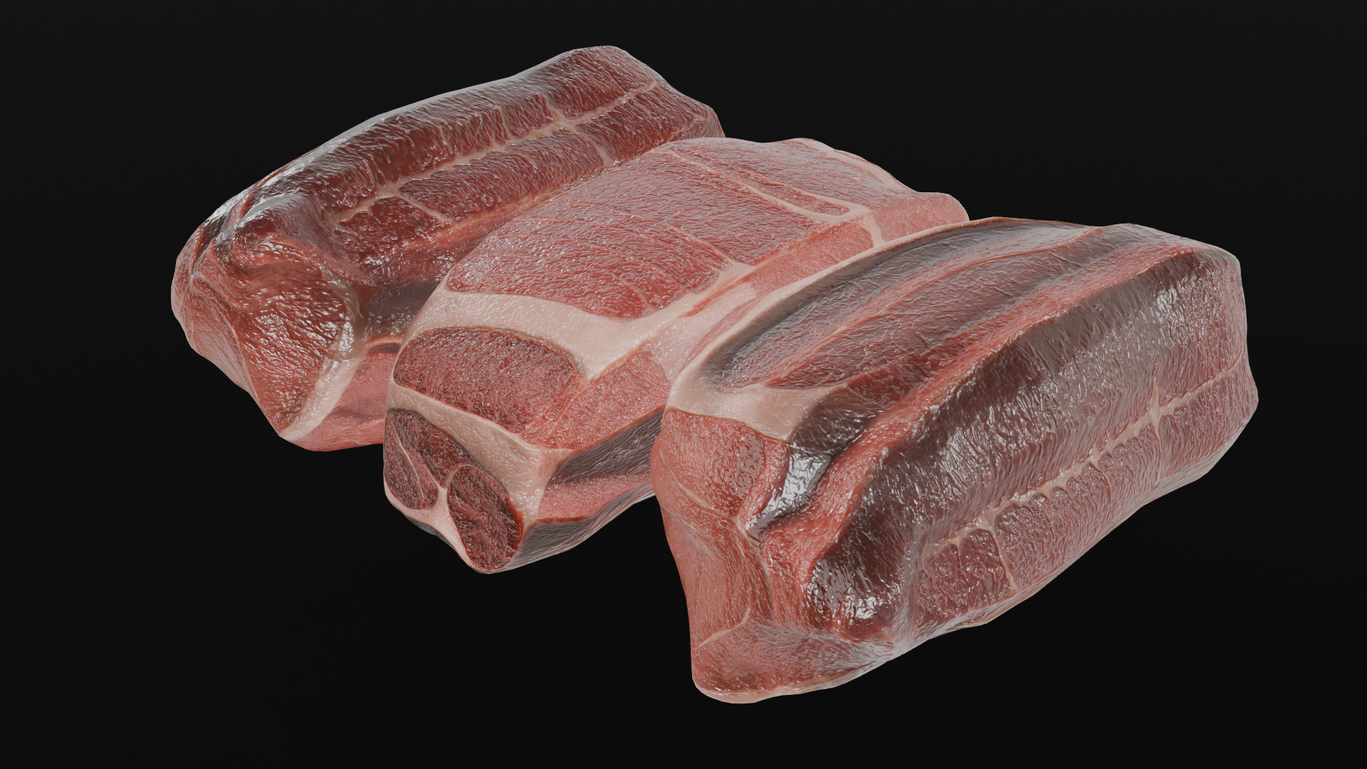 Beef Steak Low Poly Low-poly 3D model_53