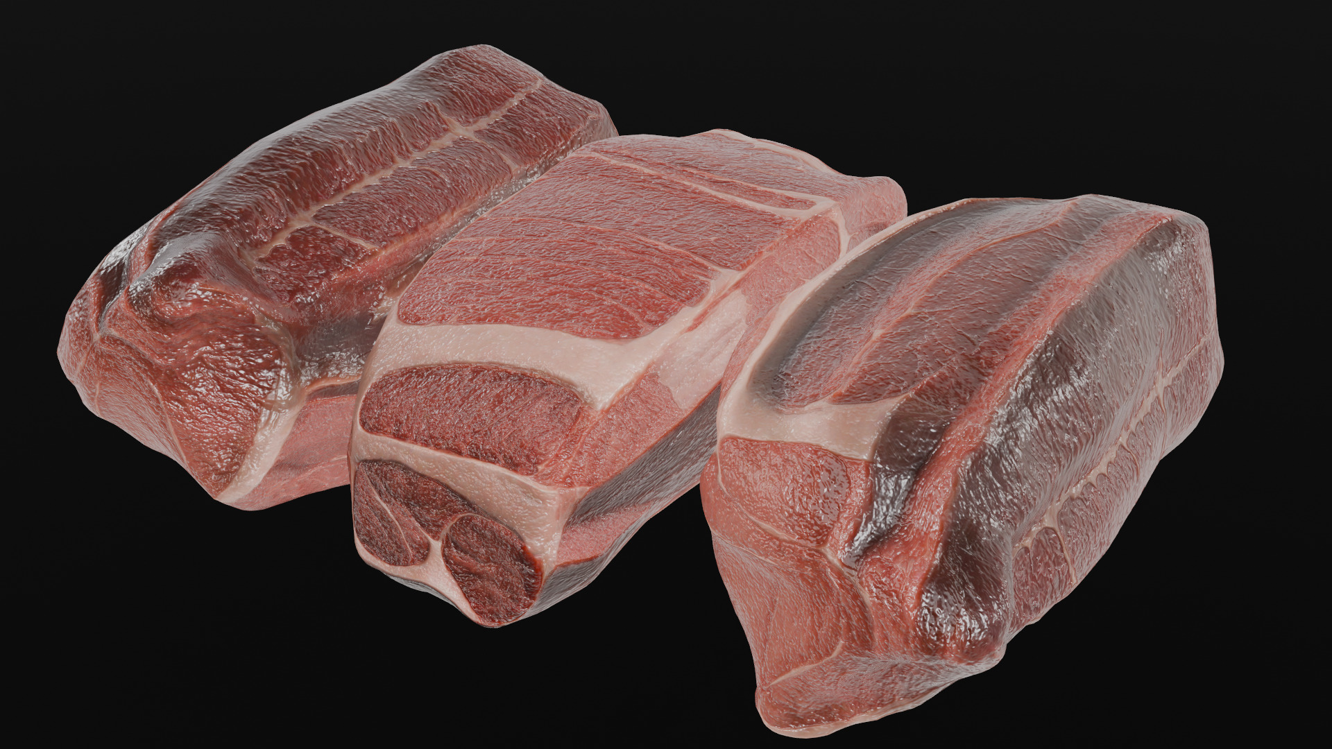 Beef Steak Low Poly Low-poly 3D model_43