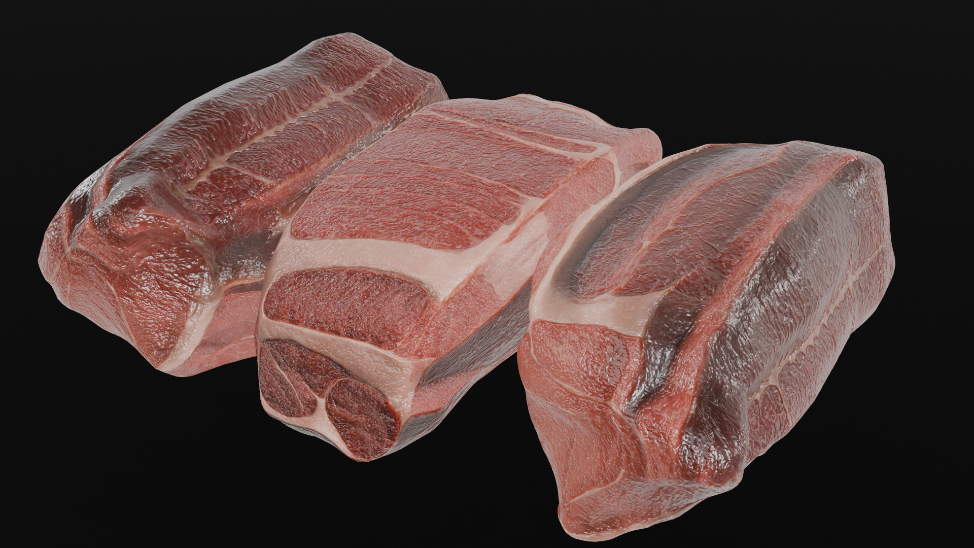 Beef Steak Low Poly Low-poly 3D model_41