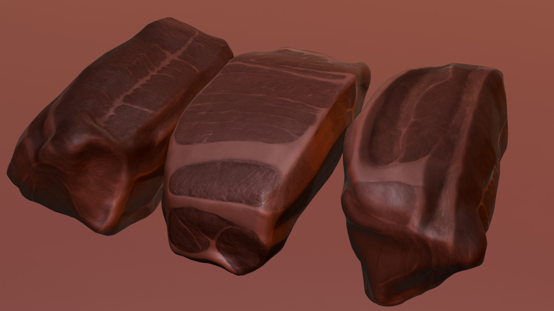 Beef Steak Low Poly Low-poly 3D model_36