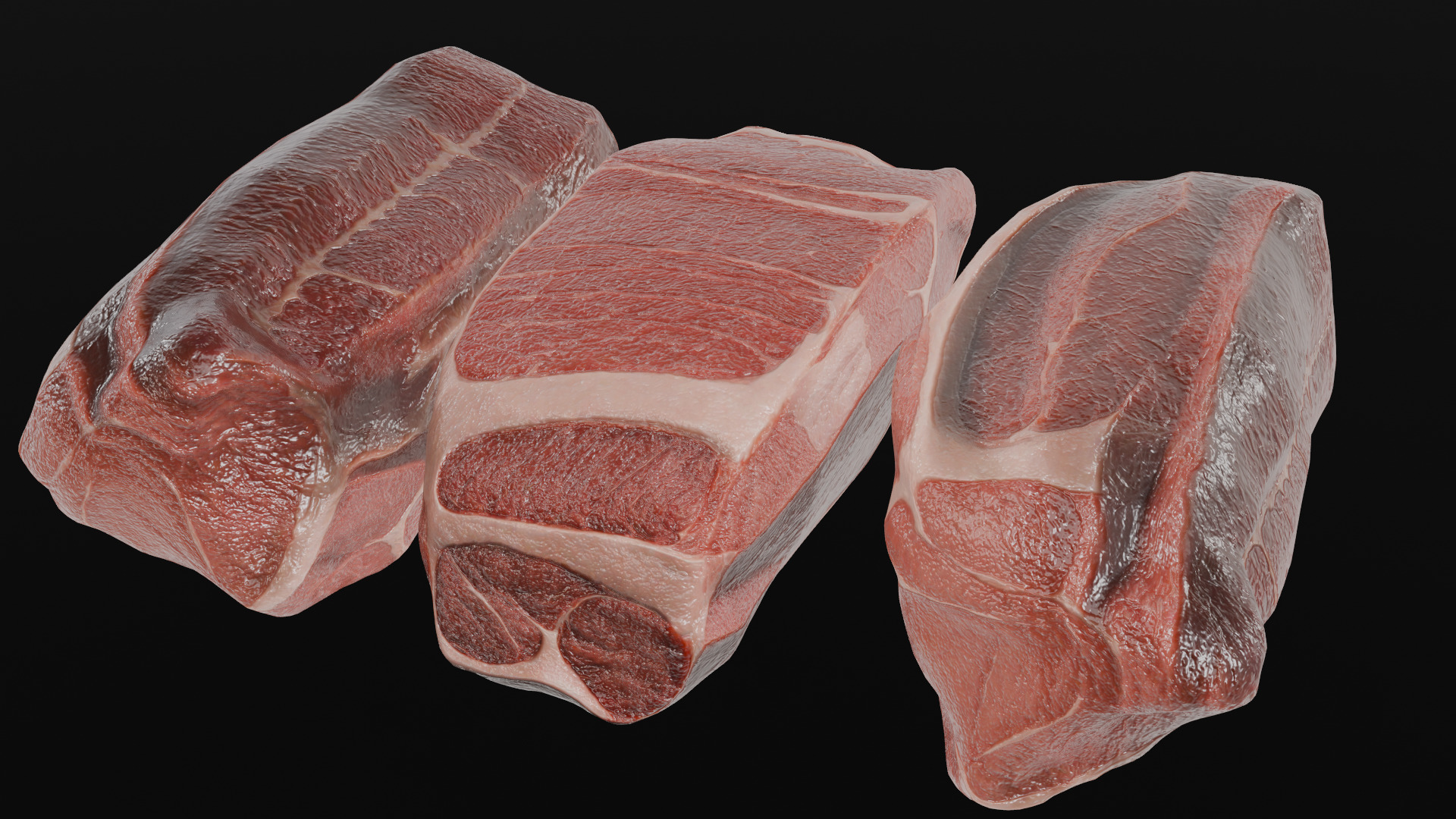 Beef Steak Low Poly Low-poly 3D model_37