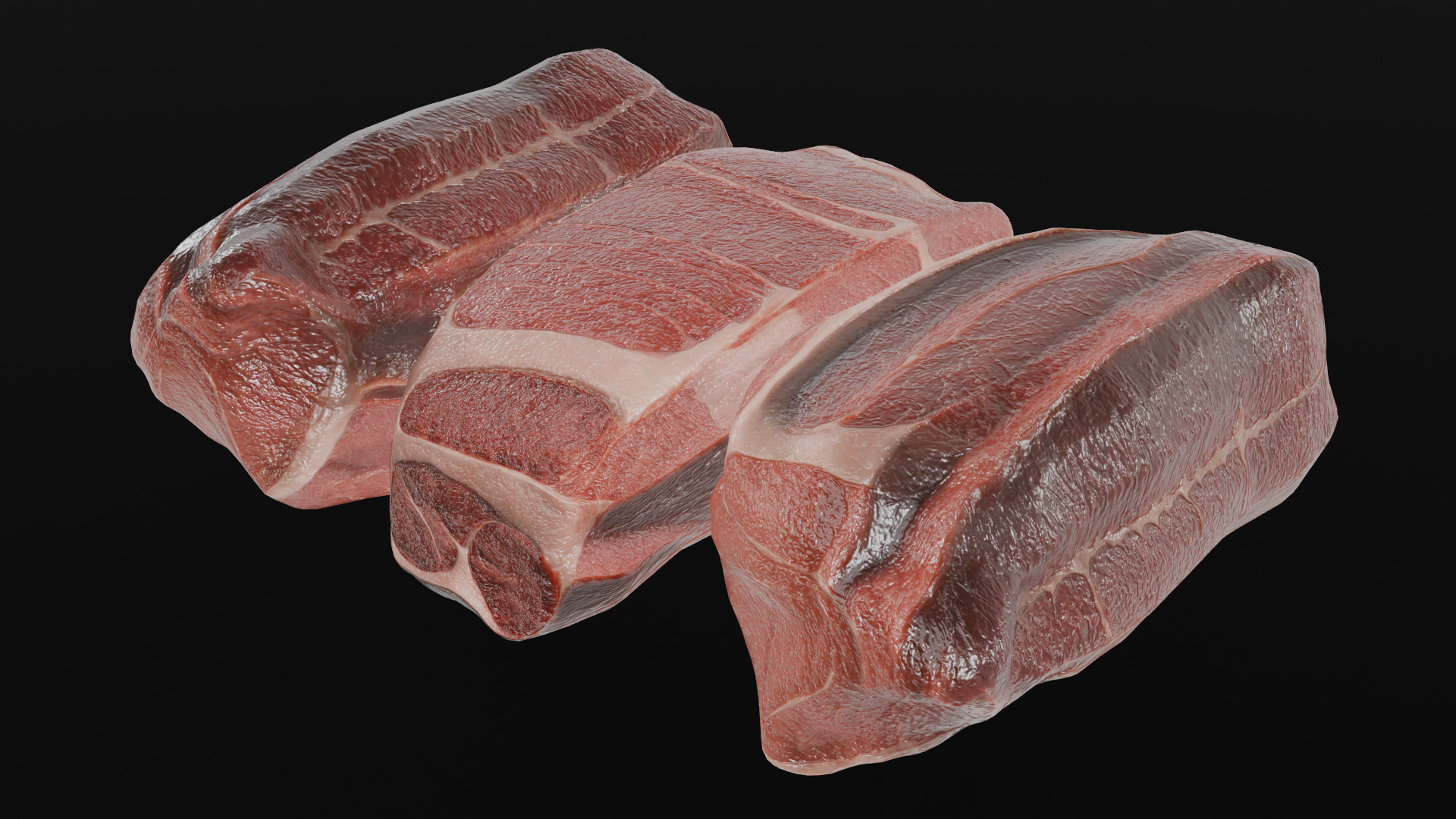 Beef Steak Low Poly Low-poly 3D model_47