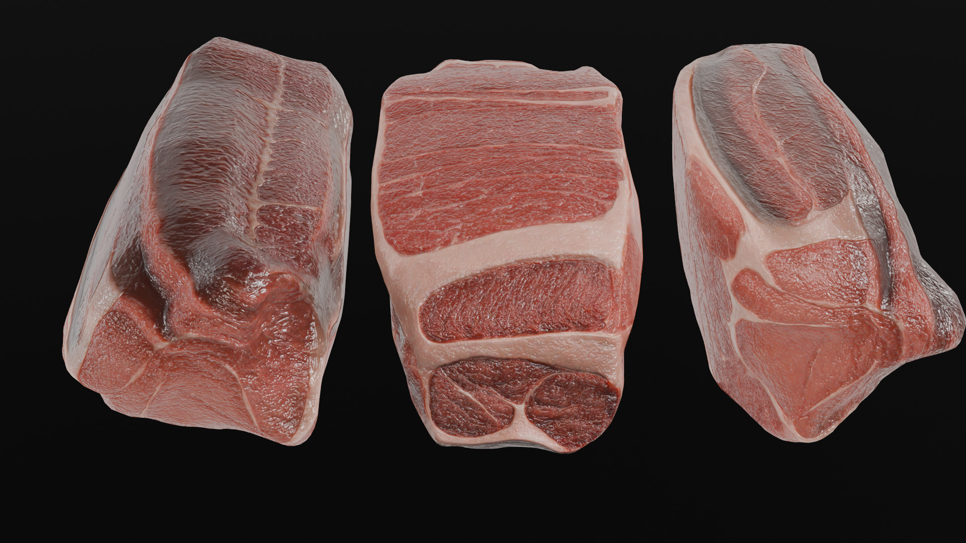 Beef Steak Low Poly Low-poly 3D model_25