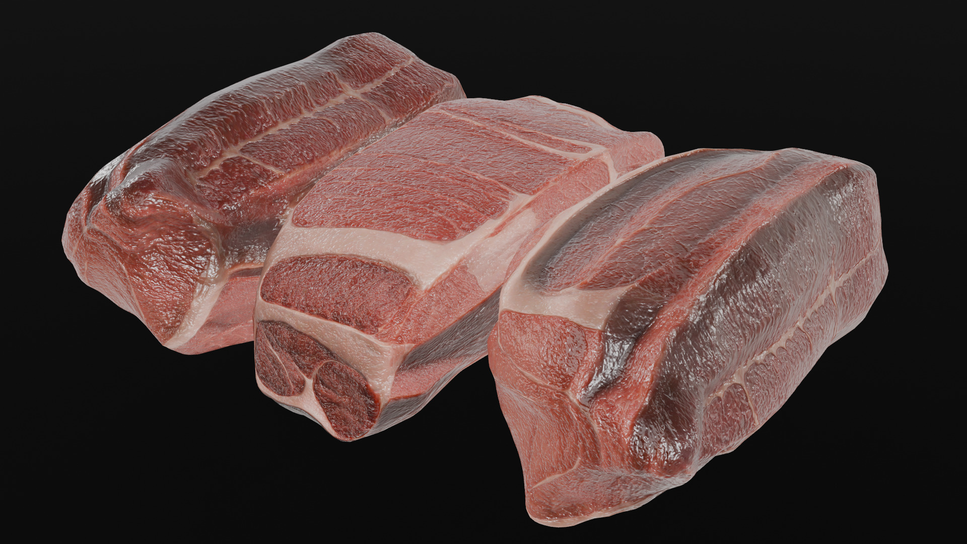Beef Steak Low Poly Low-poly 3D model_45