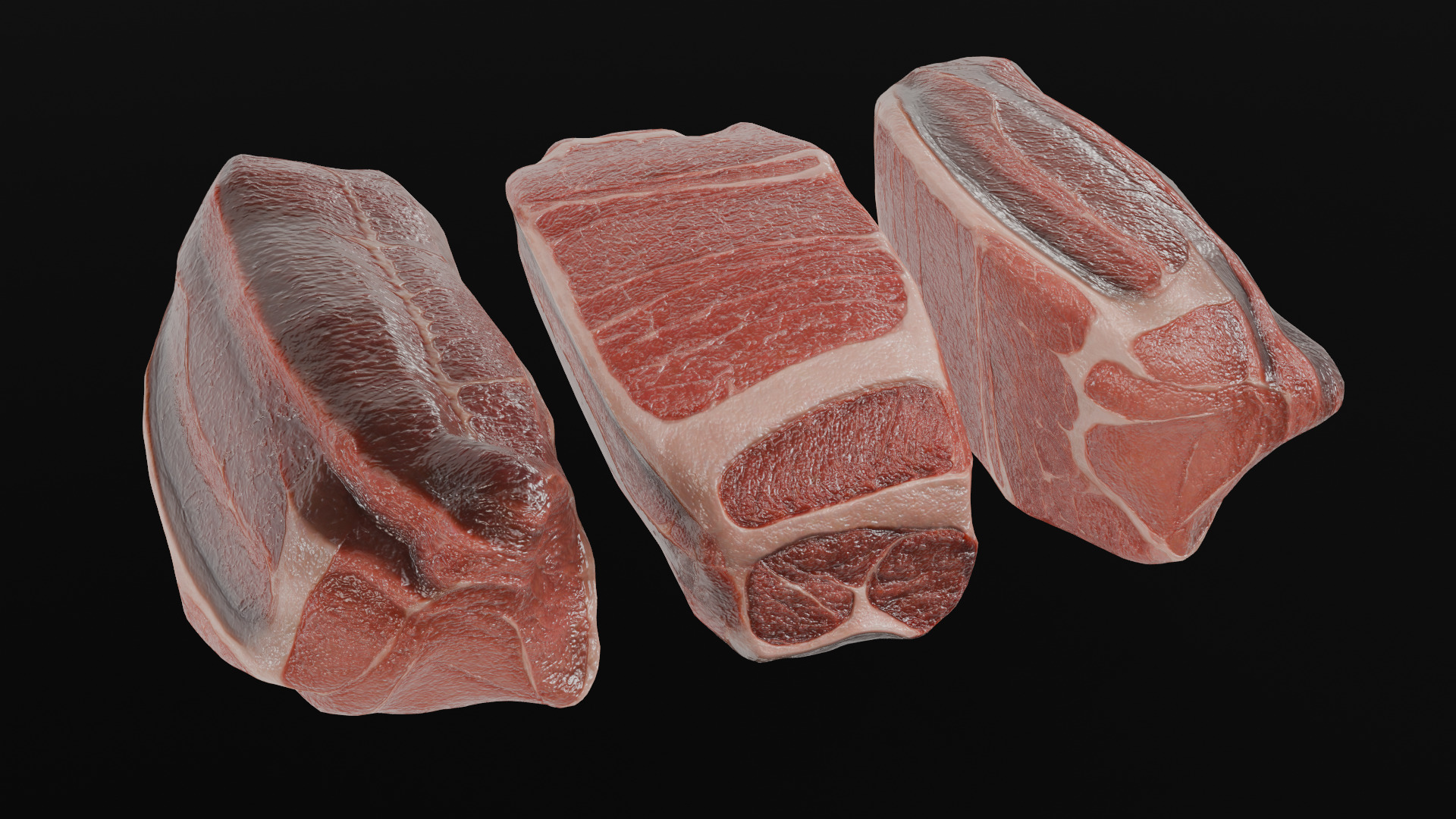 Beef Steak Low Poly Low-poly 3D model_9