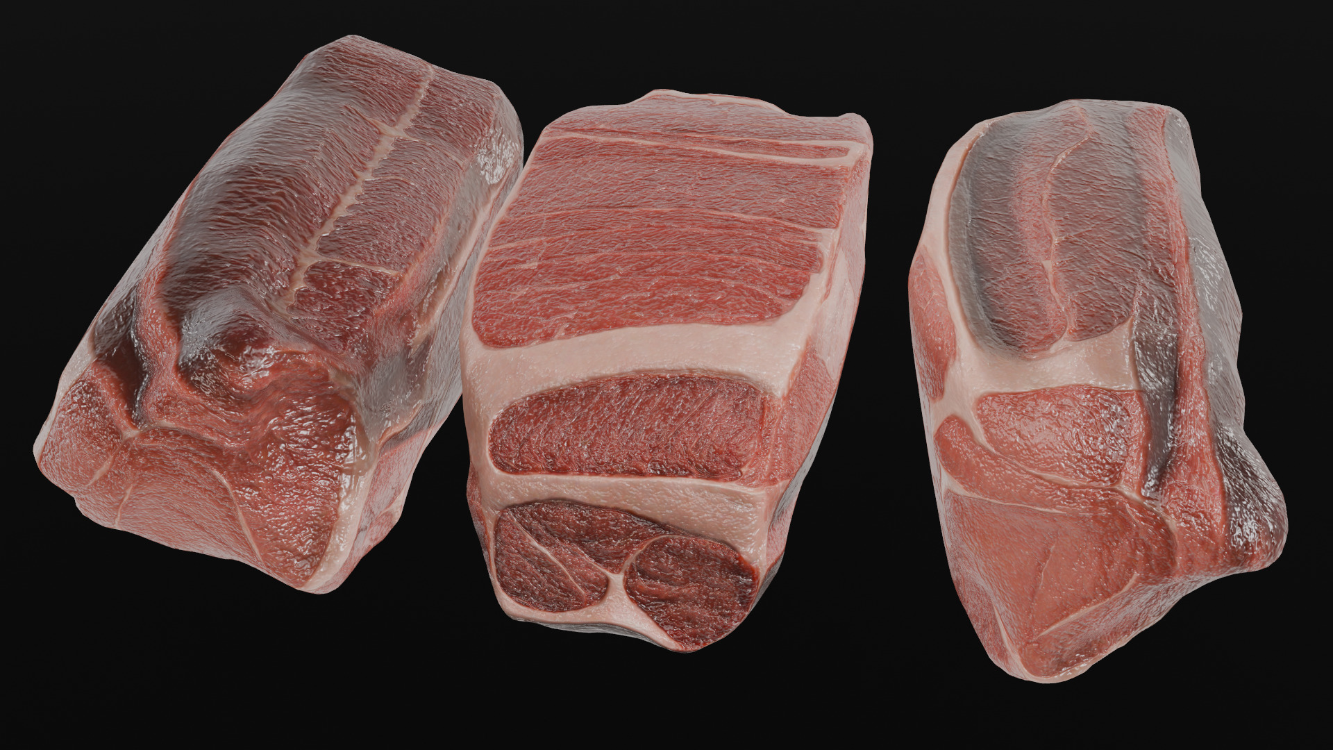Beef Steak Low Poly Low-poly 3D model_31